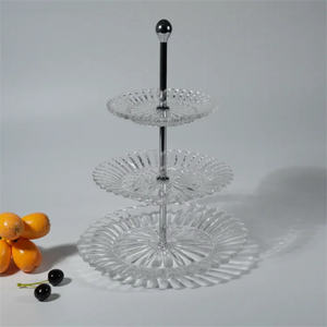3層クリスタルデザートプレート高級クリスタルペストリートレイドライフルーツサラダ食器セット家庭用装飾品 - Product Image 5
