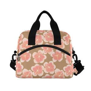 Aloha Portable Hawaii Hau Floral Custom Design Nylon Waterproof Small Themed Reusable <b>Insulated</b> <b>Lunch</b> Bag for Women - Product Image 2