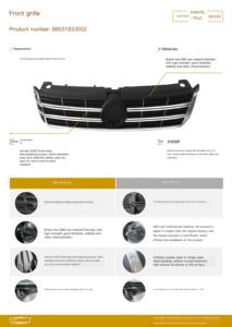 Grille de radiateur avant pour <span class=keywords><strong>Skoda</strong></span>, grille automobile, Spaceback 0G3 0G4 0G5 32D 853 651 G - Product Image 3