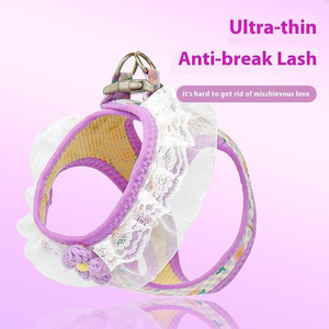 Venta al por mayor de arnés de lujo para perros arnés de chaleco ajustable para perros sin tirones collar de perro conjunto de correa logotipo personalizado diseño arnés de lujo para gatos - Product Image 6