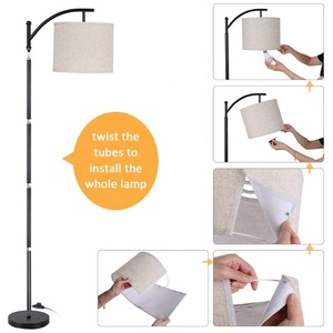 Lampadaire moderne nordique tissu magique lampadaire noir salon lampe debout à bras réglable - Product Image 4