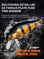 Appât Artificiel Rigide ABS OEM/ODM d'Usine 78mm 20g Luya Far Cast Ring Bead Rock Mino Bait Vente en Gros
