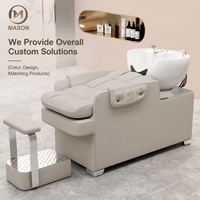 Fauteuil de lavage semi-inclinable en céramique de style moderne avec système de rinçage par eau en métal pour salons de coiffure, barbiers et spas, vente en gros, noir