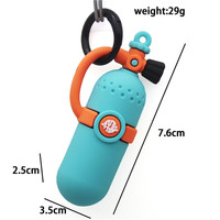 Porte-clés mini-bouteille de plongée, pendentif mignon en silicone 3D en forme de cylindre de plongée, accessoires portables pour cadeau de plongeur