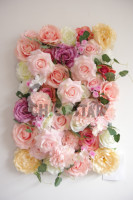 Haute qualité 3D suspendu grand décor de jardin de mariage jaune en soie livraison gratuite en gros panneau mural floral artificiel réaliste