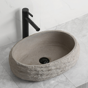 Прямая поставка с завода, современный прямоугольный каменный умывальник, полированная ручная раковина, сушилка для ванной комнаты, гостиничный цветочный горшок, посадка - Product Image 2