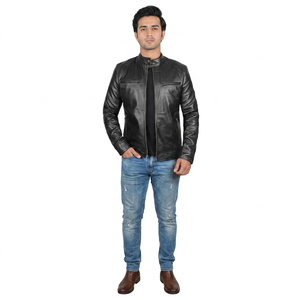 Autumn Winter Fashion <b>Men's</b> <b>Leather</b> <b>Jacket</b> Customized Design with Wool High Quality Pakistani Sheep Fur Wholesale <b>jacket</b> for <b>men</b> - Product Image 1