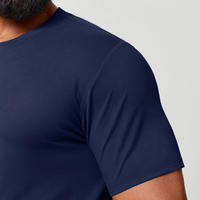 T-shirt de sport pour homme, coupe ajustée, polyester et élasthanne, séchage rapide, pour entraînement