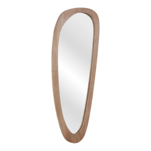 Miroir en forme d'œuf avec cadre en bois, miroir mural vintage bohème pour chambre à coucher, salle de bain, dortoir, bureau à domicile, décoration - Product Image 2