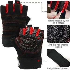 1 par de guantes de gimnasio para levantamiento de pesas, guantes con muñequera para culturismo, entrenamiento deportivo, guantes para ciclismo - Product Image 4