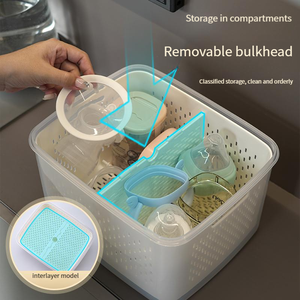 Bé lưu trữ chai nhựa lưu trữ hộp công suất lớn di động cho ăn chai giá lưu trữ hộp Khô - Product Image 2