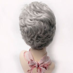 WIGTS Premium Gray Mix Hand Tied <b>Wig</b> Human Hair 6 Inch 50% Gray Blend 80% Gray Daily Comfort Durable Extension - Product Image 6