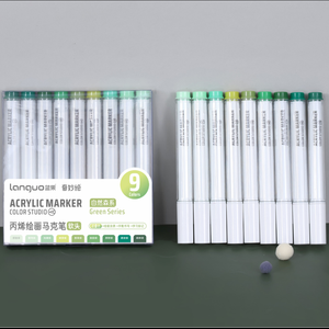 Pennarelli Acrilici Permanenti Languo M510-4 <span class=keywords><strong>Serie</strong></span> Verde Foresta con Nucleo in Cotone, Confezione Set - Product Image 2