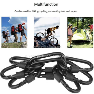 Mousqueton de sécurité à ressort en aluminium avec boucle en D et verrouillage à vis pour la randonnée en extérieur, fourni par l'usine - Product Image 6