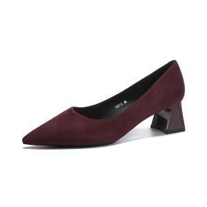 Zapatos de Tacón para Mujer 5001C, Punta Puntiaguda, Tacón Cuadrado, Cuero Genuino, Suaves, Zapatos de Oficina, Tacón Mediano 3cm 5cm, Color Sólido, Zapatos de Trabajo - Product Image 5
