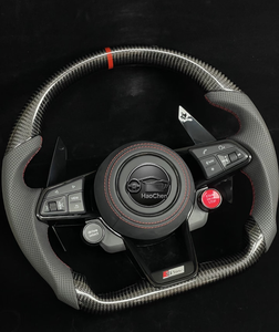 Volant sport à fond plat en Alcantara de qualité supérieure pour <span class=keywords><strong>Audi</strong></span> A3 A4 A5 A6 C7 C8 <span class=keywords><strong>Q3</strong></span> Q5 RS3 RS4 <span class=keywords><strong>S</strong></span> <span class=keywords><strong>Line</strong></span> - Pièces intérieures - Product Image 5
