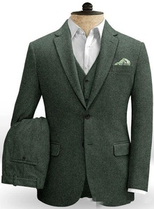 Smoking da Matrimonio <span class=keywords><strong>Marrone</strong></span> Scuro, Completi da <span class=keywords><strong>Uomo</strong></span> in Tweed a Spina di Pesce, Abiti da Sposo, Completo da Testimone, Blazer da <span class=keywords><strong>Uomo</strong></span>, Abiti su Misura - Product Image 4