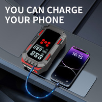 Gonfleur de pneus de voiture avec batterie de démarrage d'urgence intégrée 1000A, alimentation d'urgence pour le démarrage à froid