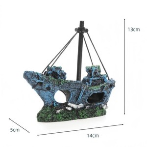 Ornement d'avion en résine PKY, détruit, avec grotte cachette, déchirure d'avion sous-<span class=keywords><strong>marin</strong></span> effrayant, décoration d'aquarium - Product Image 4