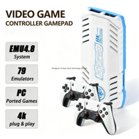 Konsol Game Retro 256GX10 Ultra 4K Sistem EMU4.8 Pengontrol Nirkabel Ganda 2.4G Pilihan Warna Beragam Kotak Hiburan Game