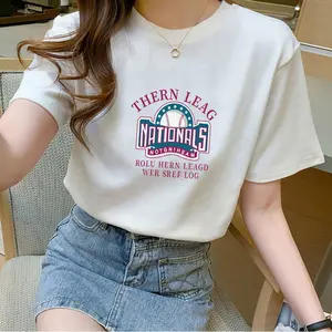 Custom Girls T Shirts Made Of 100% Cotton With Digital Printing Logo Casual Summer Short Sleeve Wear Oversized Tee Shirts