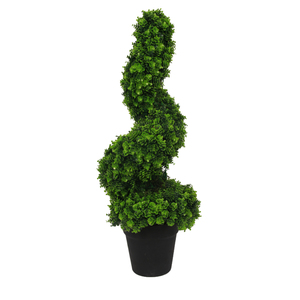 PZ-3 Decoración <span class=keywords><strong>de</strong></span> Jardín, Bonsái Artificial <span class=keywords><strong>de</strong></span> Plástico, <span class=keywords><strong>Buxus</strong></span> en Espiral, Planta Topiaria Verde, Resistente al Agua, Duradera, para Interiores - Product Image 4