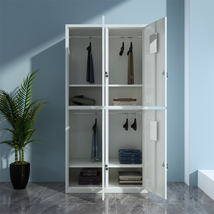 Gran oferta, casillero de almacenamiento de Metal ajustable moderno de 4 puertas, vestuario, armario de ropa para dormitorio, hogar, oficina, uso en Hotel, armario - Product Image 5