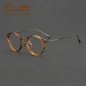 高級品質光学レンズ眼鏡、特注ロゴ入りレンズ、眼鏡、メガネ、アセテートチタン製眼鏡フレーム - Product Image 4