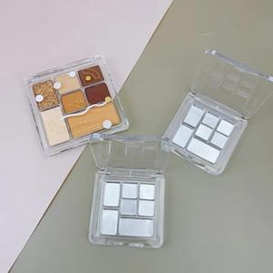 Paleta de sombras de ojos cuadrada transparente de siete colores, mini estuche cosmético prensado, muestras DIY para maquillaje de ojos - Product Image 3
