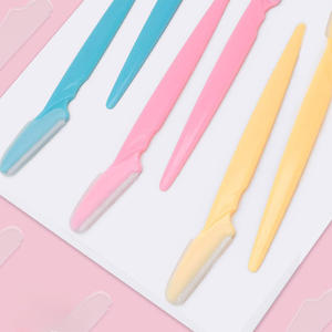 3-Pack Stainless Steel <b>Eyebrow</b> Trimmer Set Beginner <b>Eyebrow</b> <b>Razor</b> with Handle for Personal Use - Product Image 2