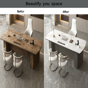 Papel de contacto de grano de madera, pegatina de <span class=keywords><strong>vinilo</strong></span> dorado autoadhesiva para renovación de muebles, impermeable para <span class=keywords><strong>mesa</strong></span> de encimera de sala de estar - Product Image 6