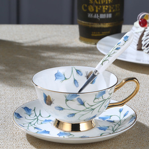 Brief Bone <strong>China</strong> <strong>Cup</strong> Saucer Set Afternoon Tea Coffee <strong>Cup</strong> With Spoon - Product Image 3