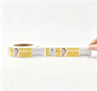Étiquettes autocollantes métalliques argentées en rouleau, impression personnalisée, autocollant cosmétique imperméable pour pot de crème pour le visage
