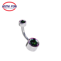 Ensemble de pierres précieuses en titane, anneaux de ventre, boucles d'oreilles, nombril, nez, piercing corporel, bijoux de mode, meilleure vente, ASTM F136