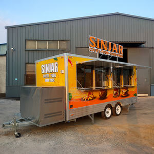 Remolque de Comida de Doble Eje, Carrito de Café Móvil, Totalmente Equipado, Camión de Comida Rápida para Hamburguesas y Pollo Frito, Remolque Ahumador de BBQ - Product Image 4