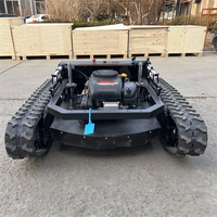 Livraison gratuite, tondeuse à gazon tout-terrain à moteur essence CE EPA, machine agricole à chenilles en caoutchouc, tondeuse à gazon robotisée télécommandée