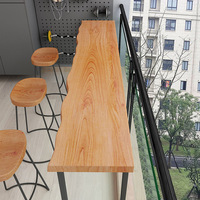 Table de bar en bois massif pour balcon, table de loisirs murale haute pour la maison, table et chaise de bar pour salon de thé