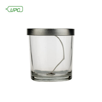Cadeau parfumé clair de pot de verre de bougie de pot de bougie avec le couvercle en verre