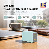 Chargeur mural 65W GaN avec prises AU EU US UK, adaptateur de charge rapide QC PD 3.0 pour smartphone, USB-A et Type-C