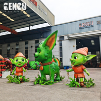 Modèle d'elfe et de chien animatroniques personnalisés |   Sculpture réaliste de créature fantastique OEM pour la décoration d'événements de parcs à thème