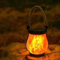 Lampes à flamme imperméables pour l'extérieur, lanterne décorative pour Noël, lanternes solaires pour le camping en plein air, lumière suspendue pour le jardin