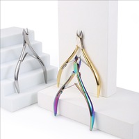En stock, vente en gros, coupe-cuticules D501 en acier inoxydable plaqué argent et or, pour l'élimination des cuticules des doigts et des ongles, ouverture large