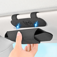 Élégant support de lunettes de soleil à visière, étui magnétique en daim pour lunettes de voiture, pochette adaptée aux modèles BMW, Toyota, Honda, Lexus, Tesla