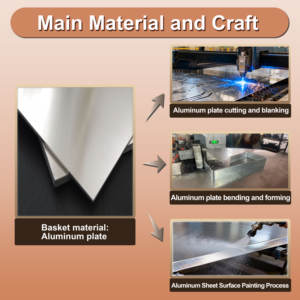 Alandwares - Mueble de Cocina Moderno de Aluminio con Múltiples Niveles, Mueble de Almacenamiento Móvil para el Hogar, Cesta para Verduras, 6 Niveles - Product Image 3