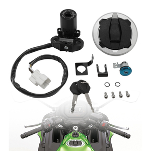 Kit de clés de contact, de serrure de réservoir et de bouchon de carburant TCMT compatible avec <span class=keywords><strong>Kawasaki</strong></span> Ninja 650 Z650 2017-2023, pièces de rechange pour moto XF-28110 - Product Image 1