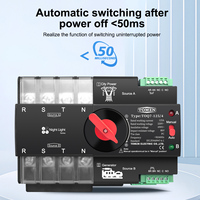 TOMZN 4P TOQ7 63 100A 125A Riel DIN Trifásico ATS 220V 230V Conmutador Eléctrico de Transferencia Automática de Doble Alimentación Ininterrumpida