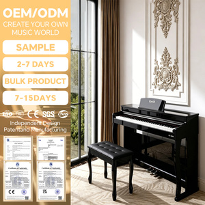 Piano Digital Eléctrico Profesional <span class=keywords><strong>KERID</strong></span> de 88 Teclas Contrapesadas, Instrumento de Teclado Electrónico Vertical Acústico para Niños Principiantes - Product Image 1