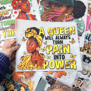 Trasferimenti DTF Personalizzati Afro Queen Pronti <span class=keywords><strong>per</strong></span> la Stampa, Adesivi Termici <span class=keywords><strong>per</strong></span> Stampa su <span class=keywords><strong>Magliette</strong></span>, Trasferimenti Professionali - Product Image 4