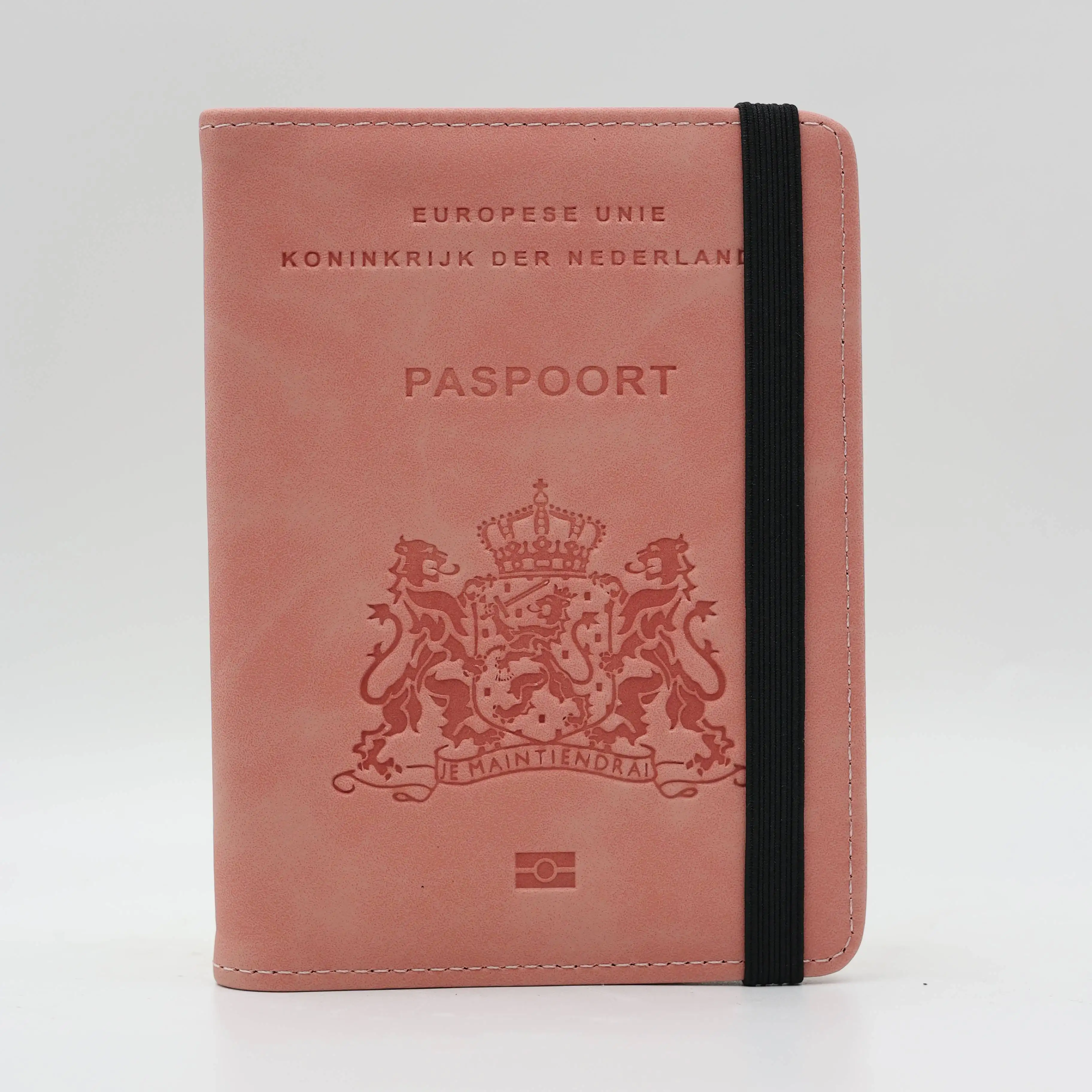 โลโก้สหราชอาณาจักรผู้ถือหนังสือเดินทางเนเธอร์แลนด์หนังขายส่งกระเป๋าสตางค์เดินทาง PU ปรับแต่งตัวป้องกันหนังสือเดินทางมัลติฟังก์ชั่นยุโรปที่เรียบง่าย