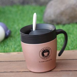 304 Stainless Steel Double Wall Customized Travel Coffee Cup with Logo and Handle 330ml for Business Gift - Product Image 3